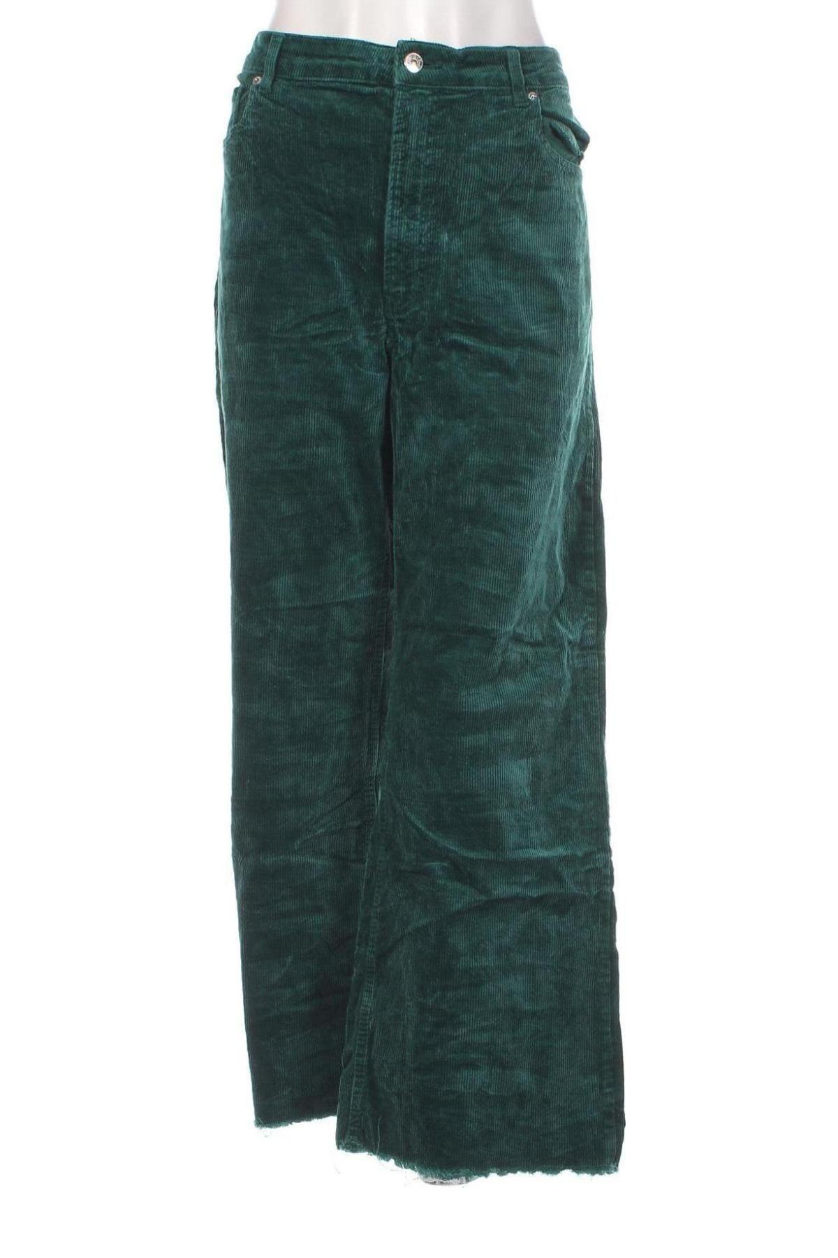 Pantaloni de velvet de femei H&M Divided, Mărime XL, Culoare Verde, Preț 43,99 Lei