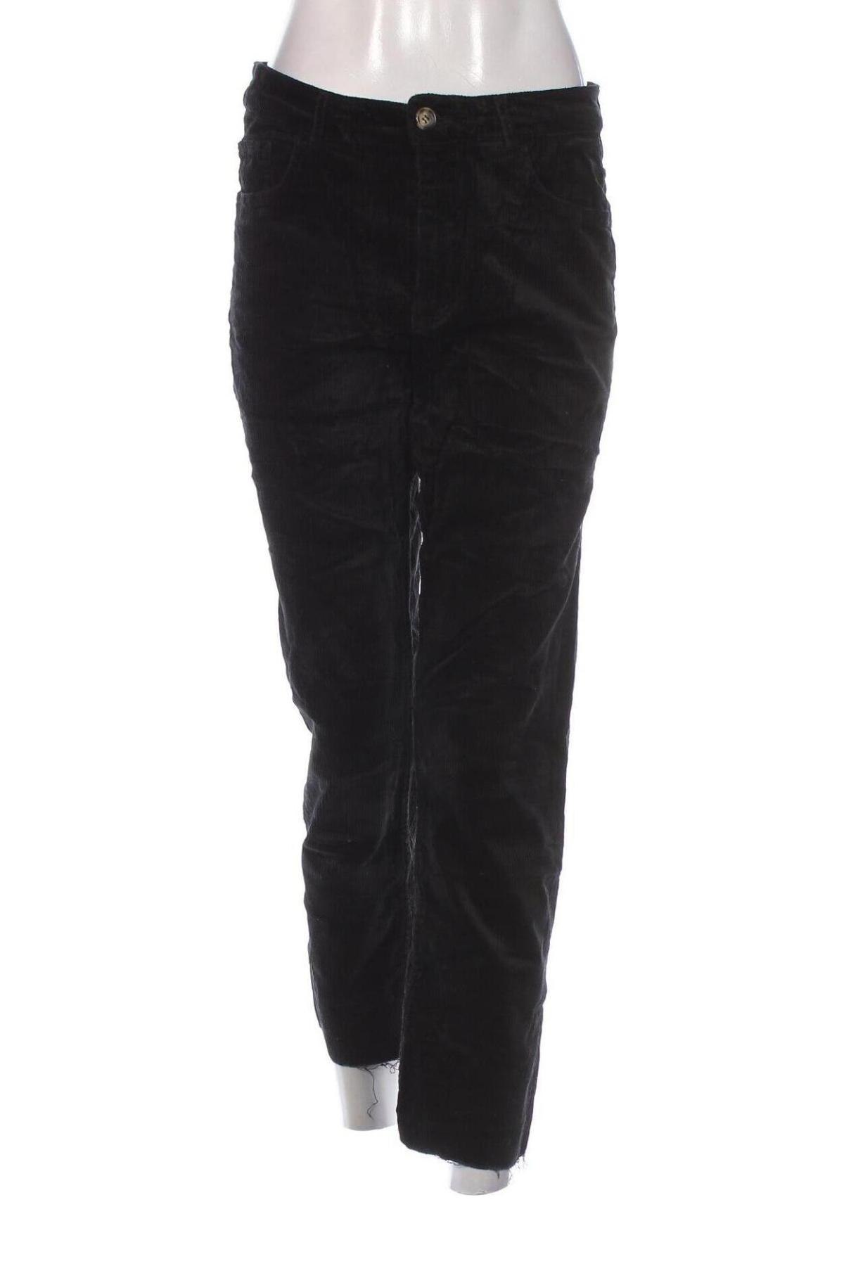 Pantaloni de velvet de femei H&M Divided, Mărime L, Culoare Negru, Preț 48,99 Lei