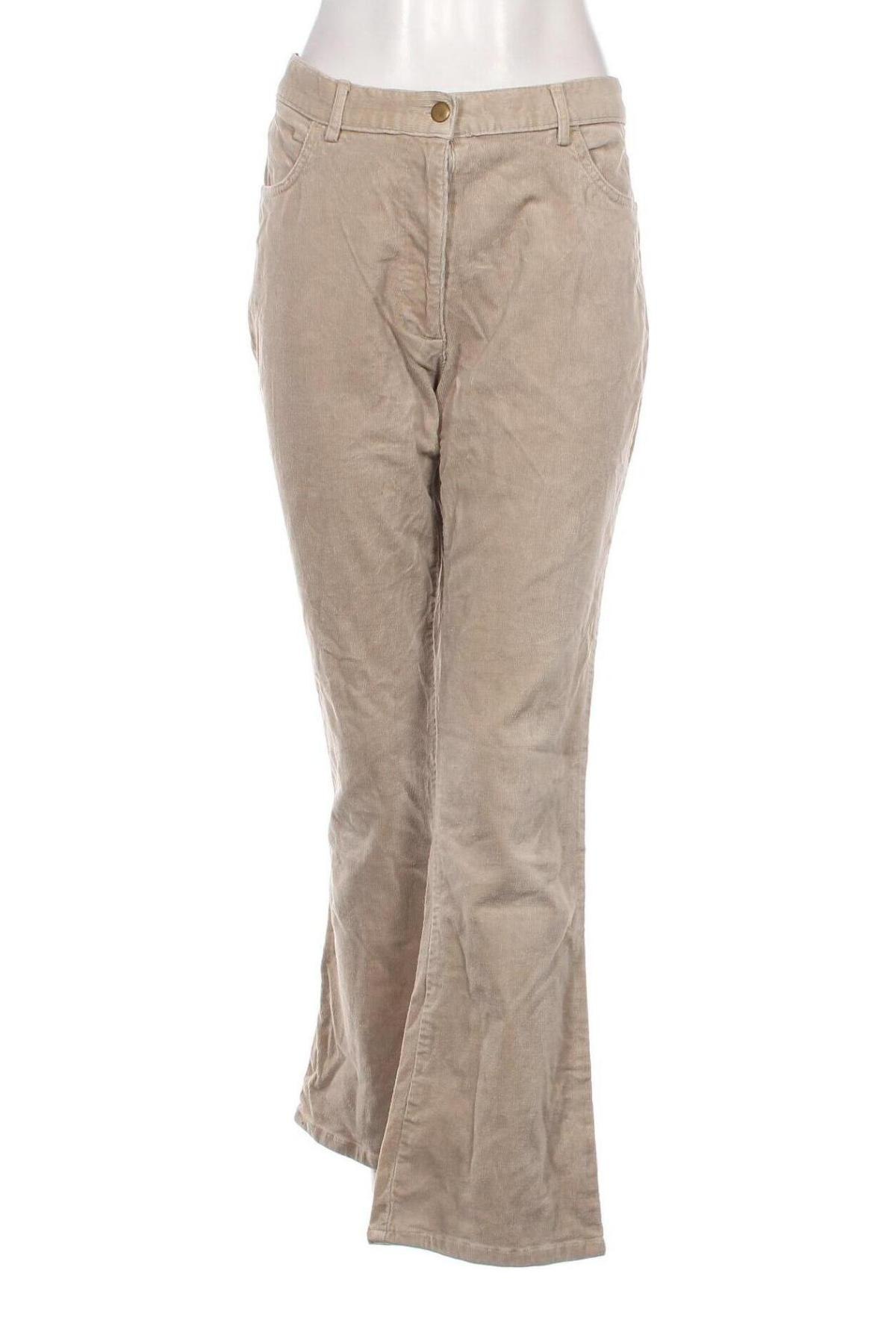 Pantaloni de velvet de femei Lady M, Mărime L, Culoare Bej, Preț 40,99 Lei