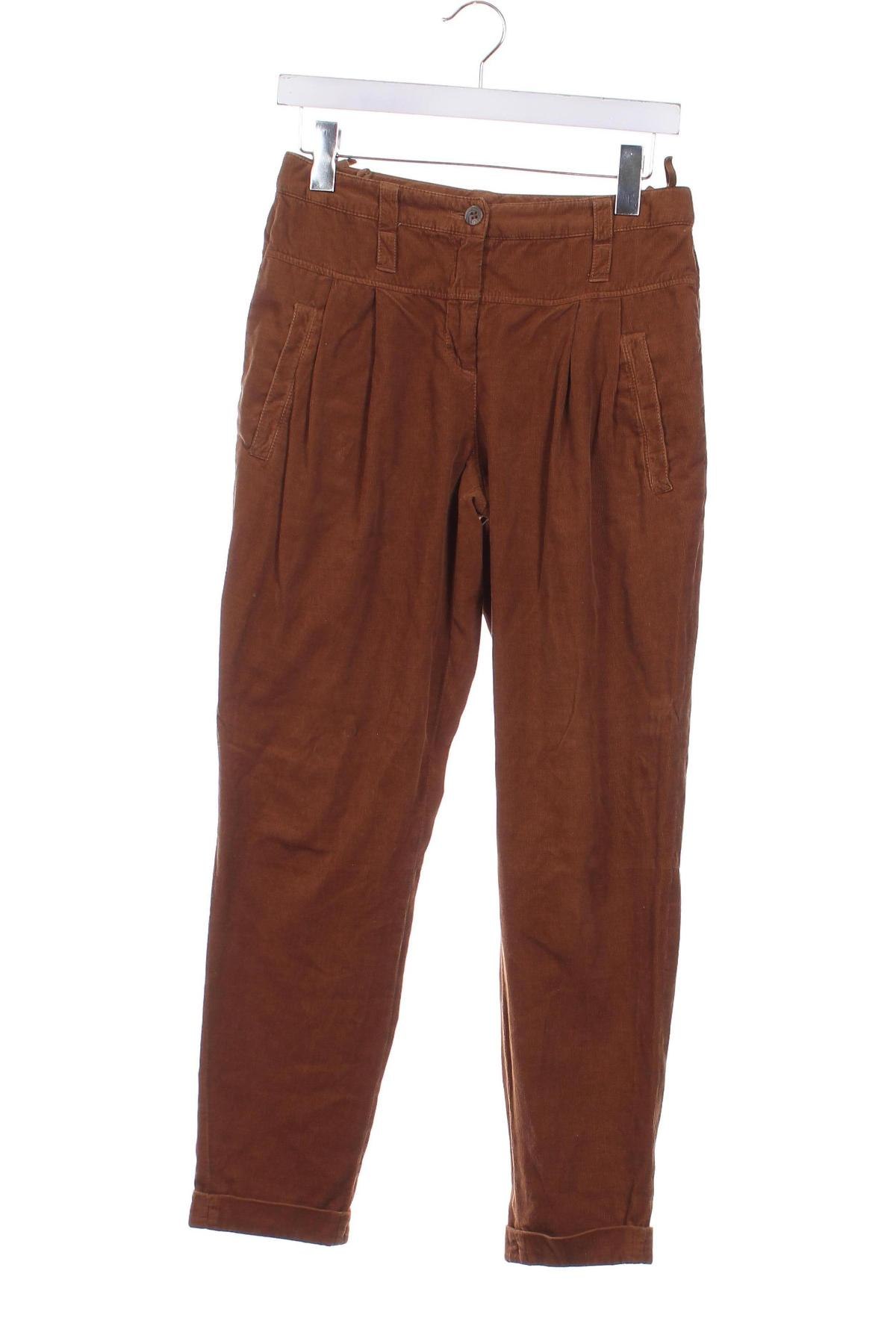 Pantaloni de velvet de femei Raffaello Rossi, Mărime XS, Culoare Maro, Preț 173,47 Lei