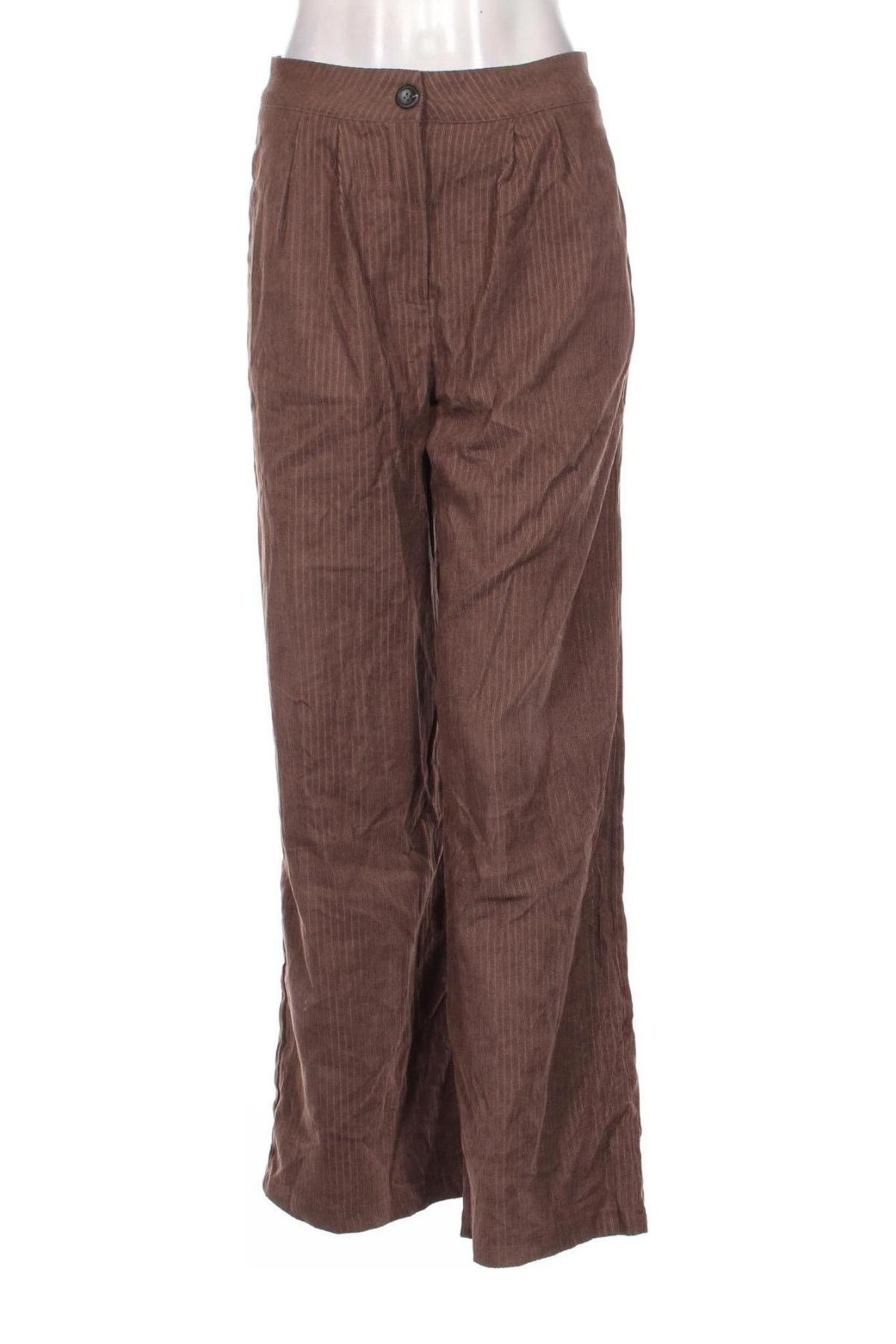 Pantaloni de velvet de femei SHEIN, Mărime M, Culoare Maro, Preț 27,99 Lei