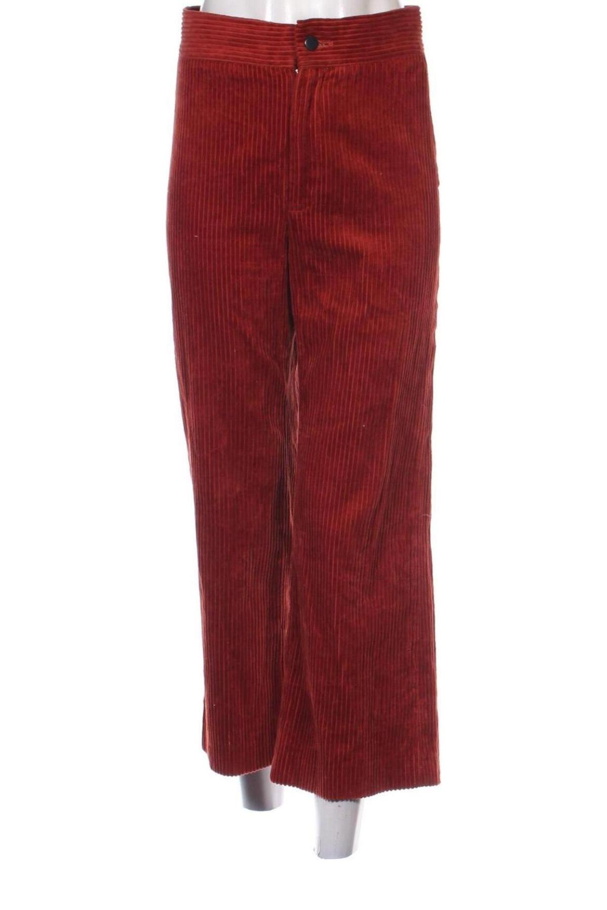 Pantaloni de velvet de femei Zara, Mărime S, Culoare Roșu, Preț 56,99 Lei