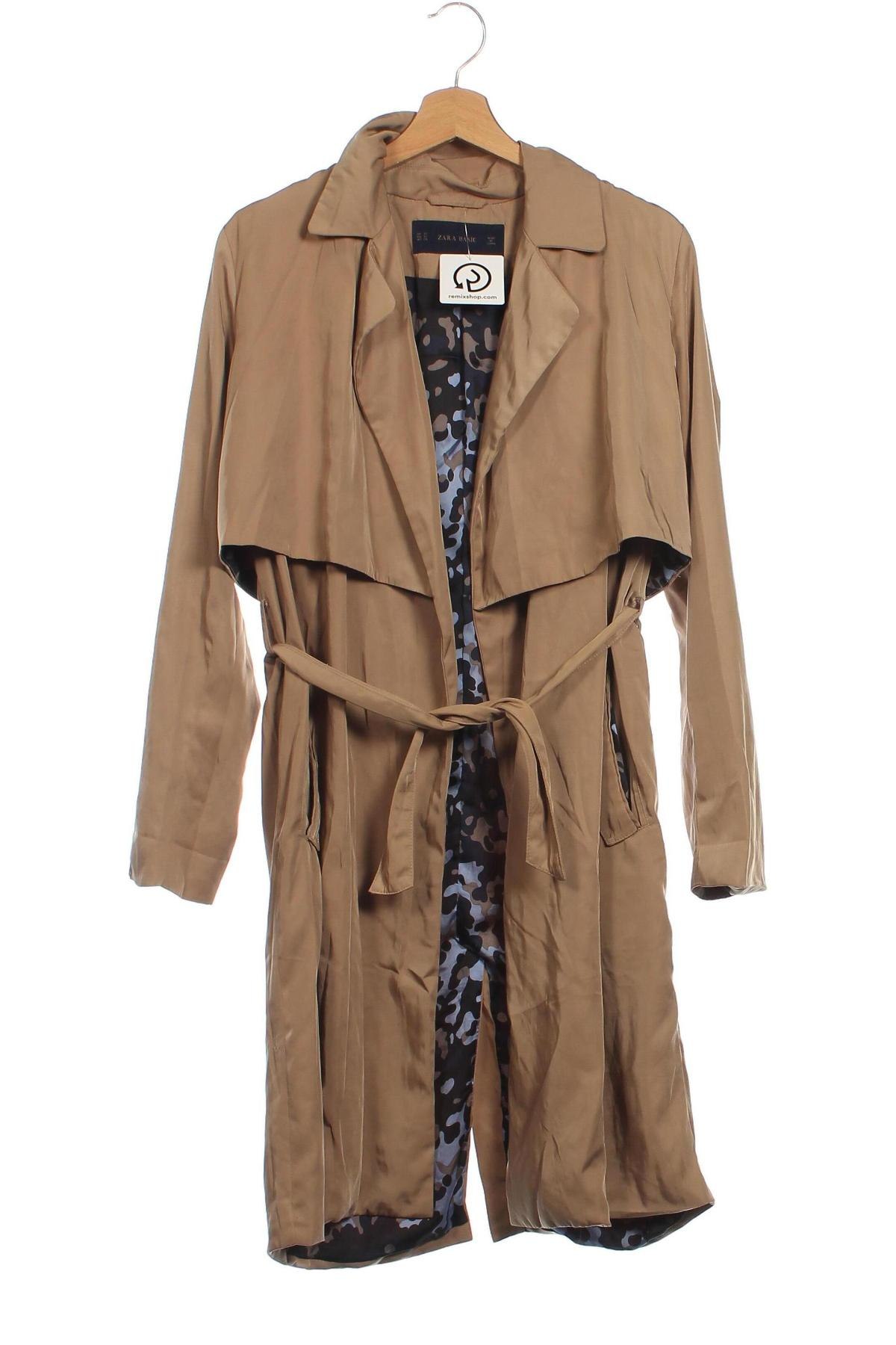 Trench de femei Zara, Mărime XS, Culoare Bej, Preț 98,99 Lei