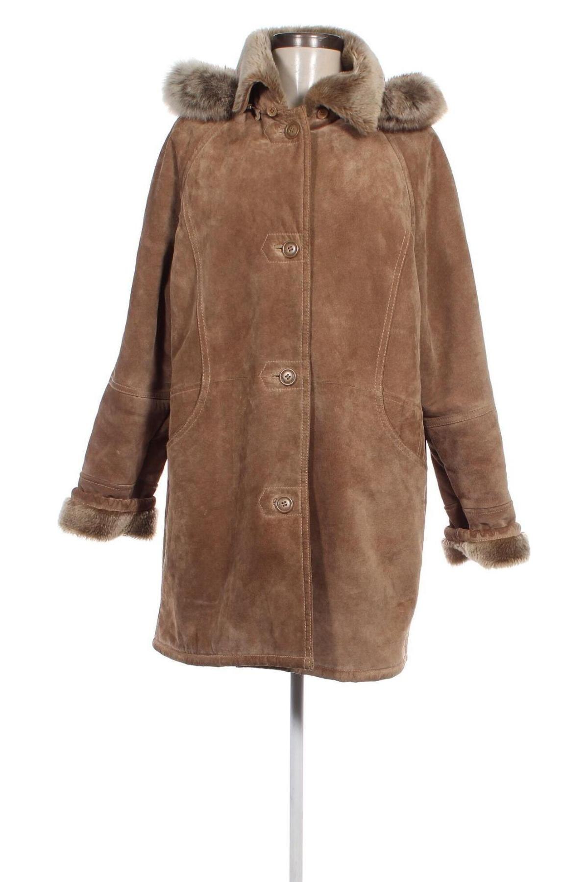 Damen Ledermantel SAKI, Größe M, Farbe Beige, Preis € 66,49