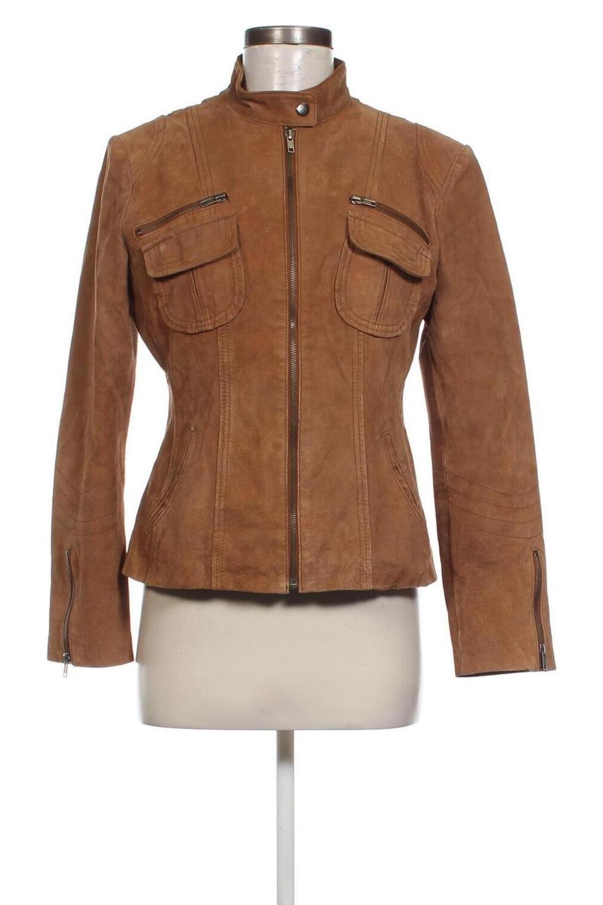 Damen Lederjacke, Größe M, Farbe Beige, Preis € 32,49