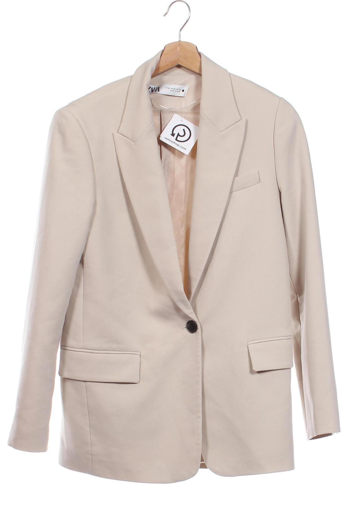 Damen Blazer Zara, Größe XS, Farbe Beige, Preis 56,39 €