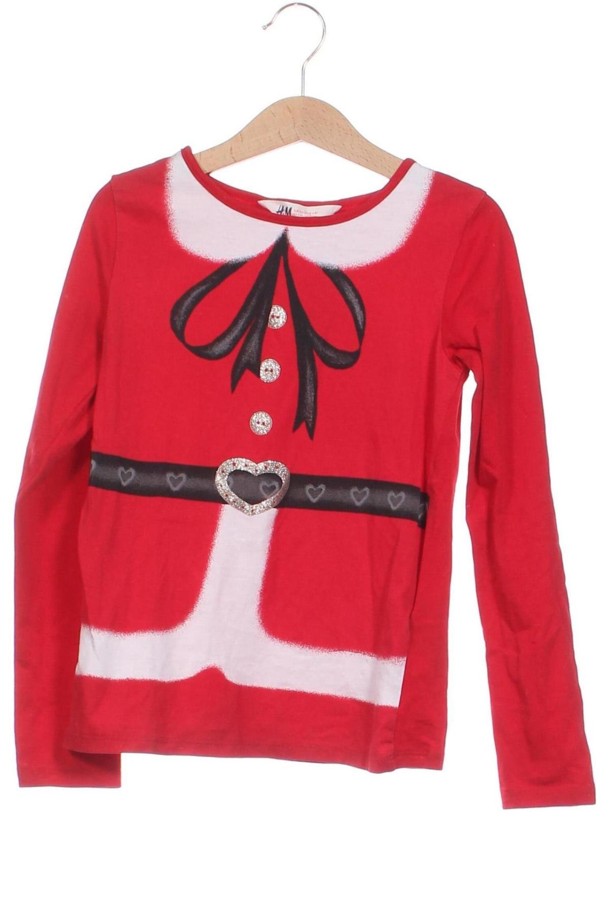 Kinder Shirt H&M, Größe 6-7y/ 122-128 cm, Farbe Rot, Preis € 3,99