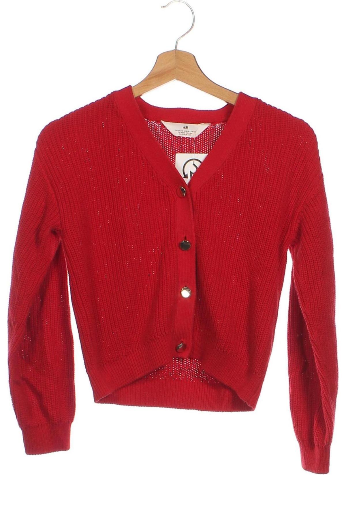 Kinder Strickjacke H&M, Größe 8-9y/ 134-140 cm, Farbe Rot, Preis 6,49 €