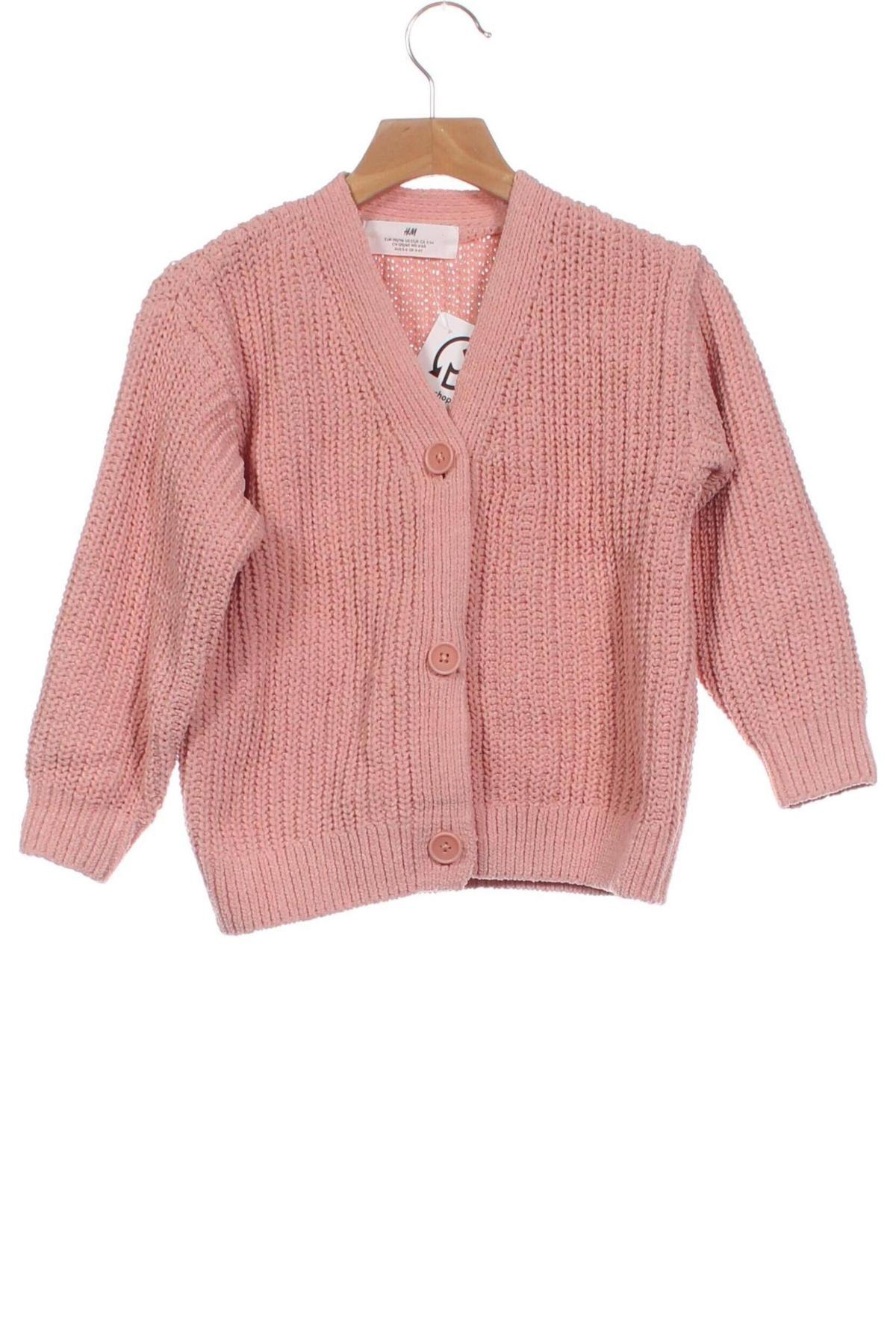 Kinder Strickjacke H&M, Größe 4-5y/ 110-116 cm, Farbe Rosa, Preis 7,49 €