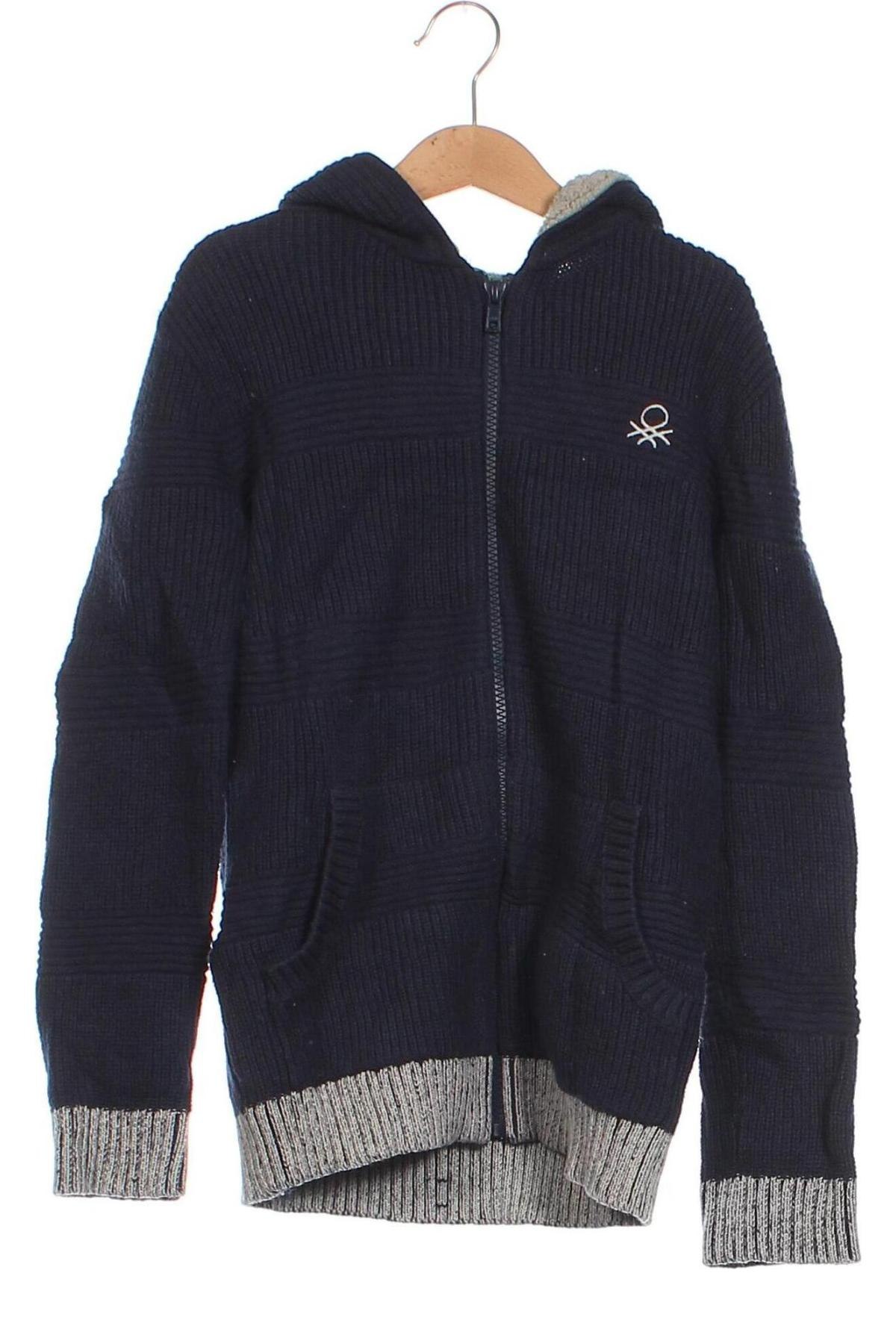 Kinder Strickjacke United Colors Of Benetton, Größe 9-10y/ 140-146 cm, Farbe Blau, Preis € 15,49