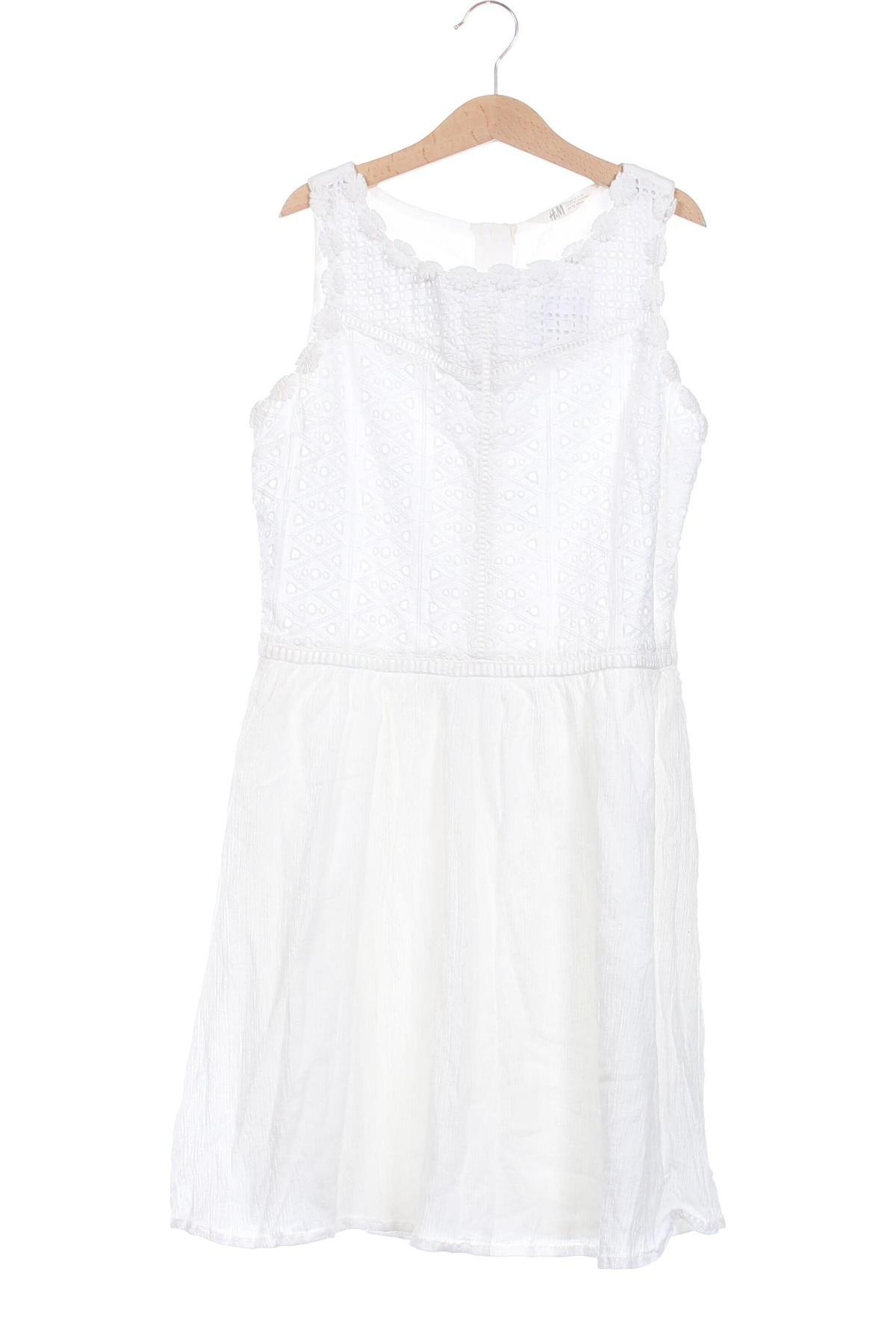 Kinderkleid H&M, Größe 12-13y/ 158-164 cm, Farbe Weiß, Preis 7,99 €