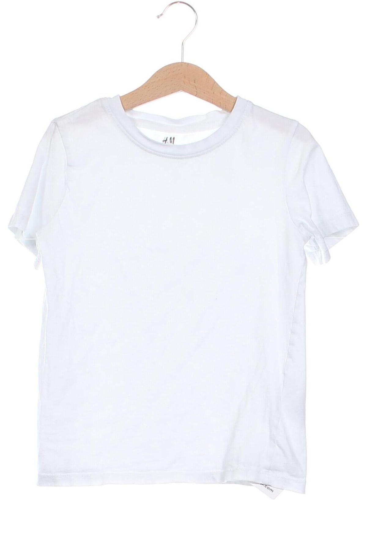 Dziecięcy T-shirt H&M, Rozmiar 6-7y/ 122-128 cm, Kolor Biały, Cena 16,99 zł