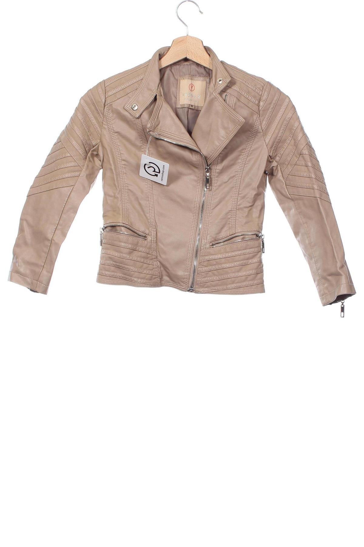 Kinder Lederjacke, Größe 9-10y/ 140-146 cm, Farbe Beige, Preis € 11,99