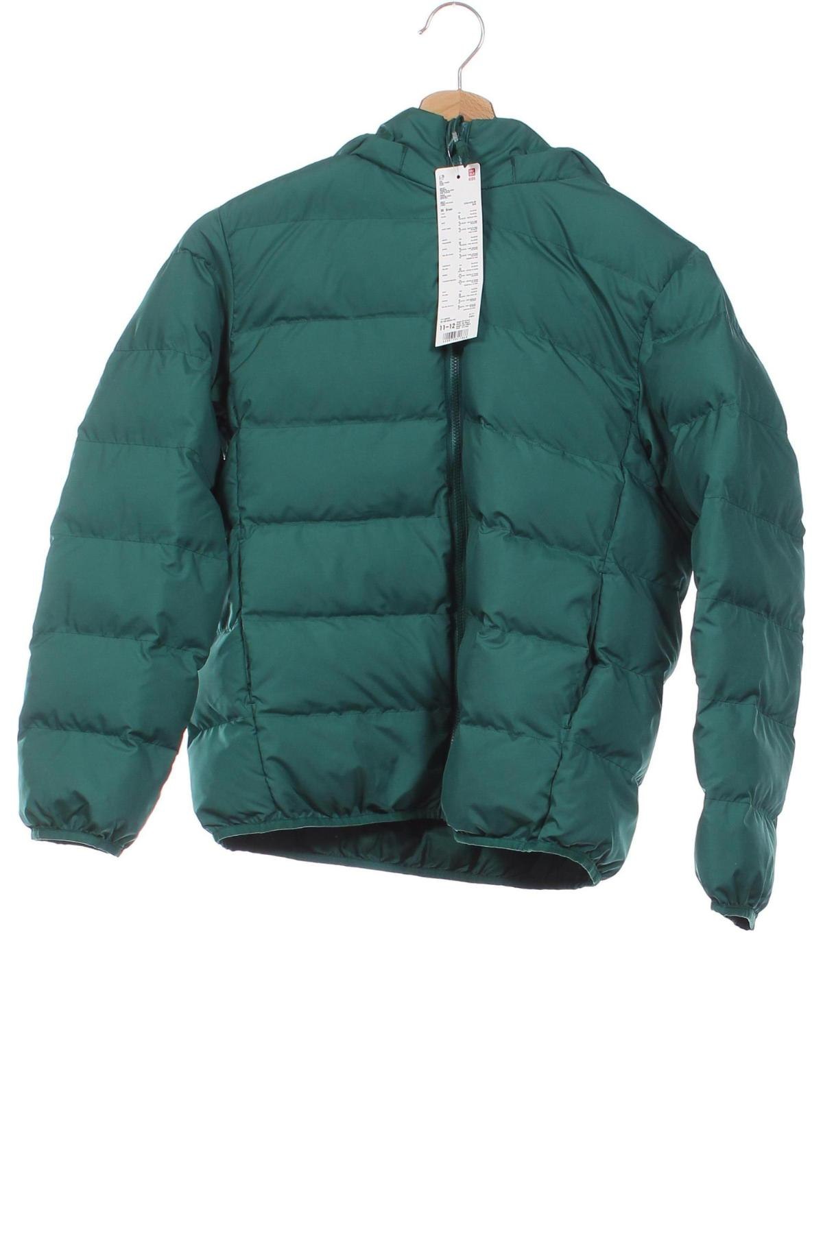 Detská bunda  Uniqlo, Veľkosť 11-12y/ 152-158 cm, Farba Zelená, Cena  40,00 €