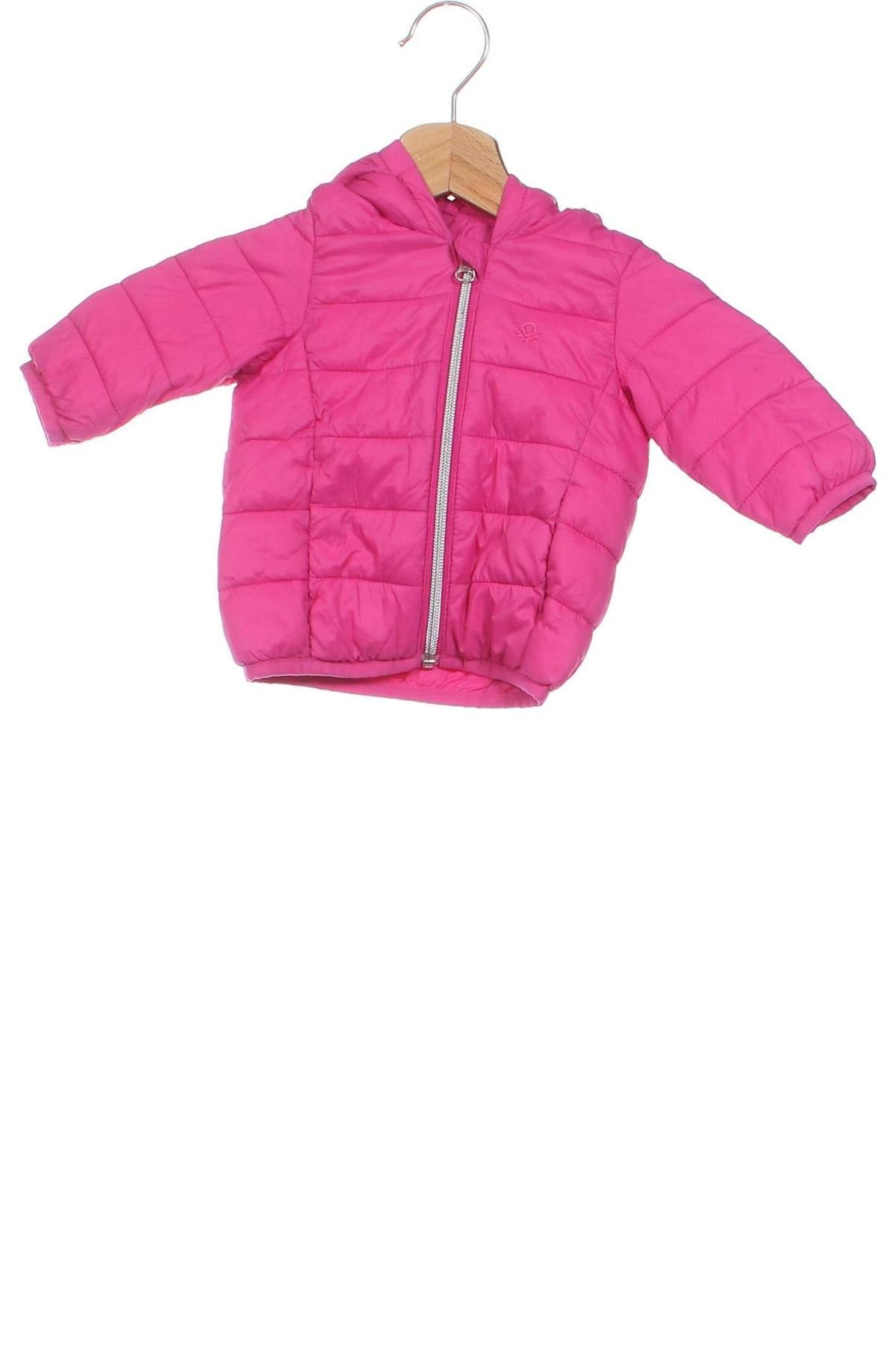 Dziecięca kurtka United Colors Of Benetton, Rozmiar 2-3m/ 56-62 cm, Kolor Różowy, Cena 43,99 zł