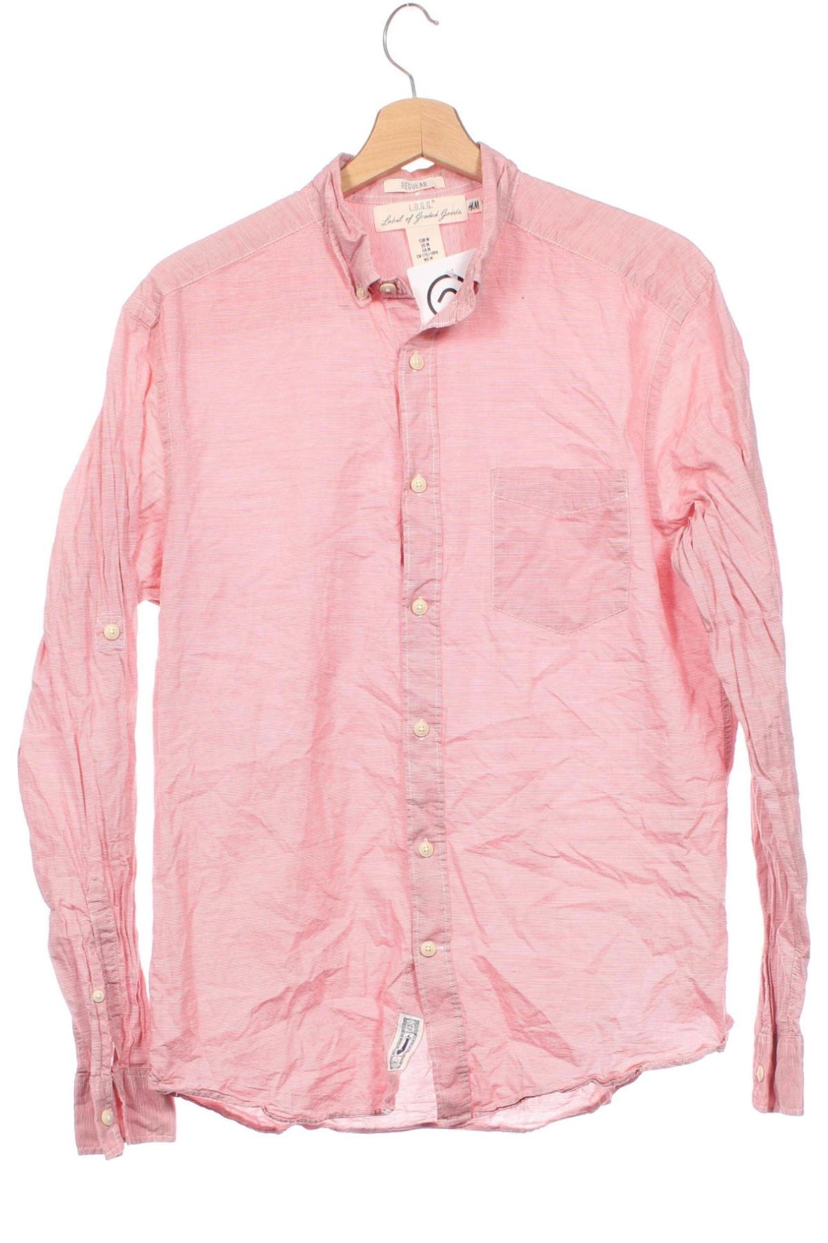 Herrenhemd H&M L.O.G.G., Größe M, Farbe Rosa, Preis € 7,49