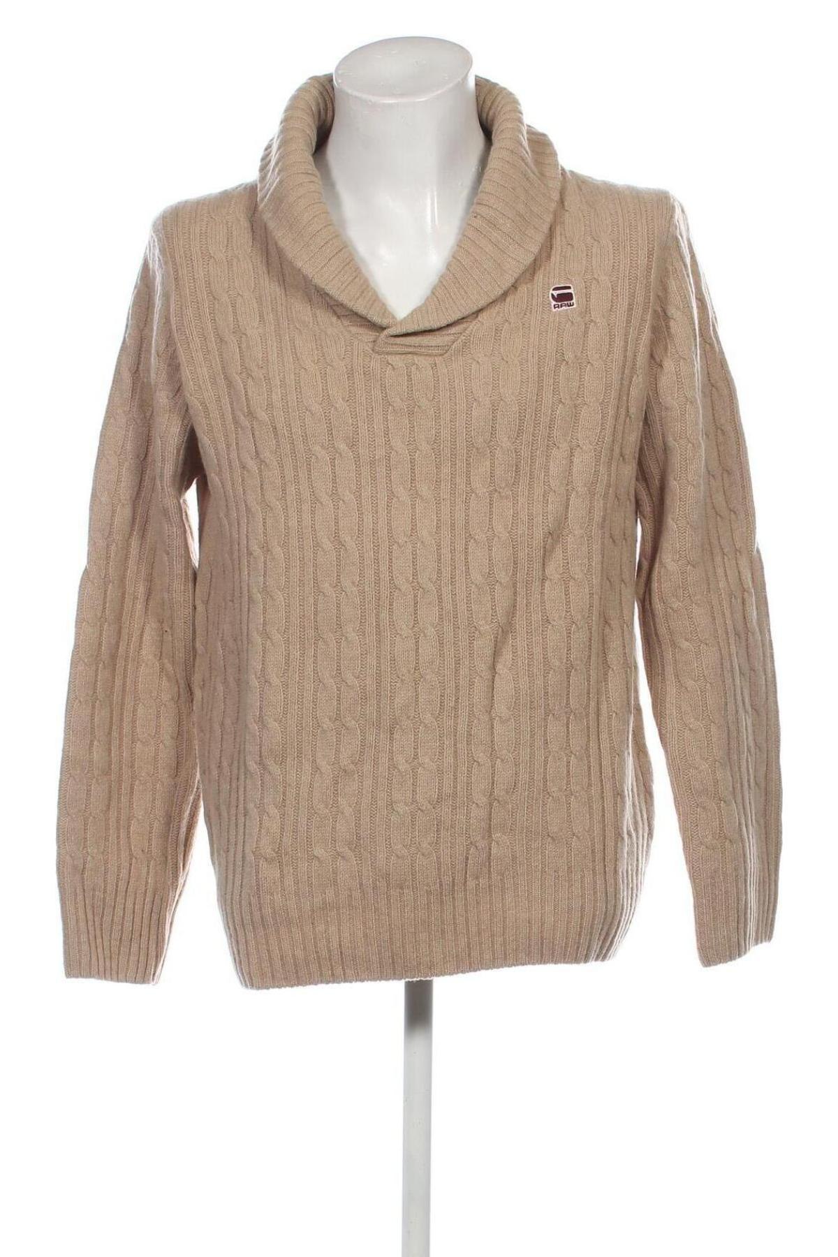 Herrenpullover G-Star Raw, Größe XXL, Farbe Beige, Preis 40,49 €