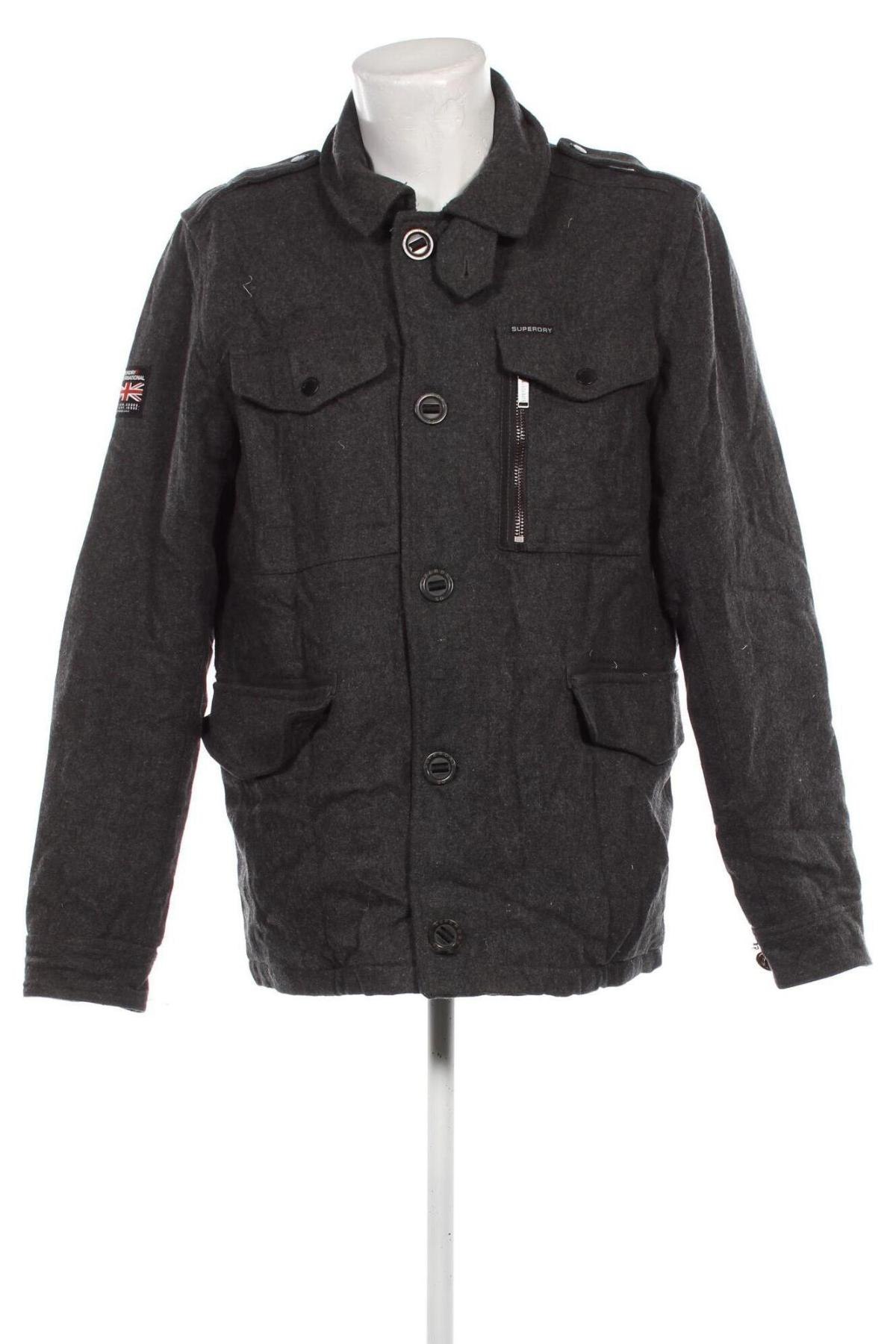 Pánský kabát  Superdry, Velikost XXL, Barva Šedá, Cena  1 129,00 Kč