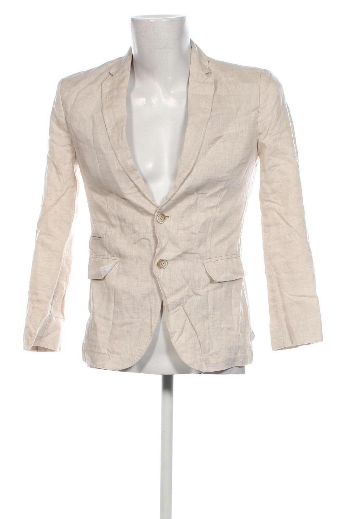 Herren Sakko Zara, Größe M, Farbe Beige, Preis € 11,99