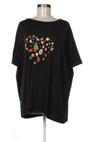 Damen T-Shirt SHEIN, Größe 4XL, Farbe Schwarz, Preis 8,70 €