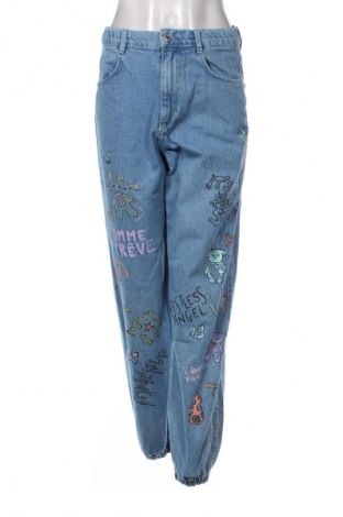 Blugi de femei Bershka, Mărime M, Culoare Albastru, Preț 100,32 Lei
