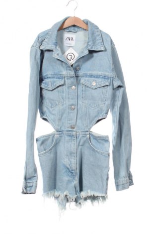 Kurzer Damenoverall Zara, Größe XS, Farbe Blau, Preis 18,99 €