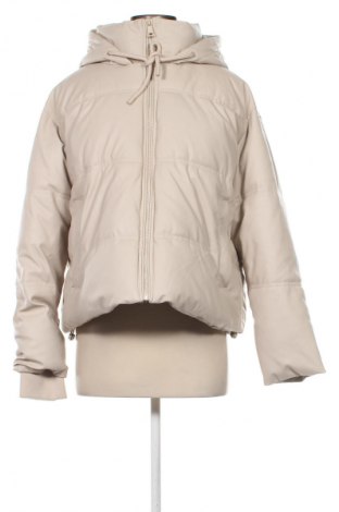Дамско кожено яке Zara, Размер L, Цвят Бежов, Цена 47,99 лв.