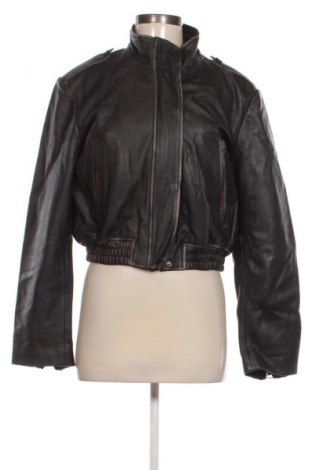 Дамско кожено яке Zara, Размер M, Цвят Черен, Цена 279,99 лв.