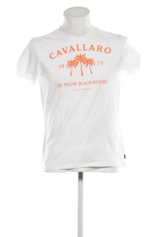 Herren T-Shirt Cavallaro Napoli, Größe L, Farbe Weiß, Preis 22,99 €