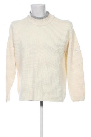 Męski sweter Lanificio F.lli Cerruti, Rozmiar XXL, Kolor ecru, Cena 223,99 zł
