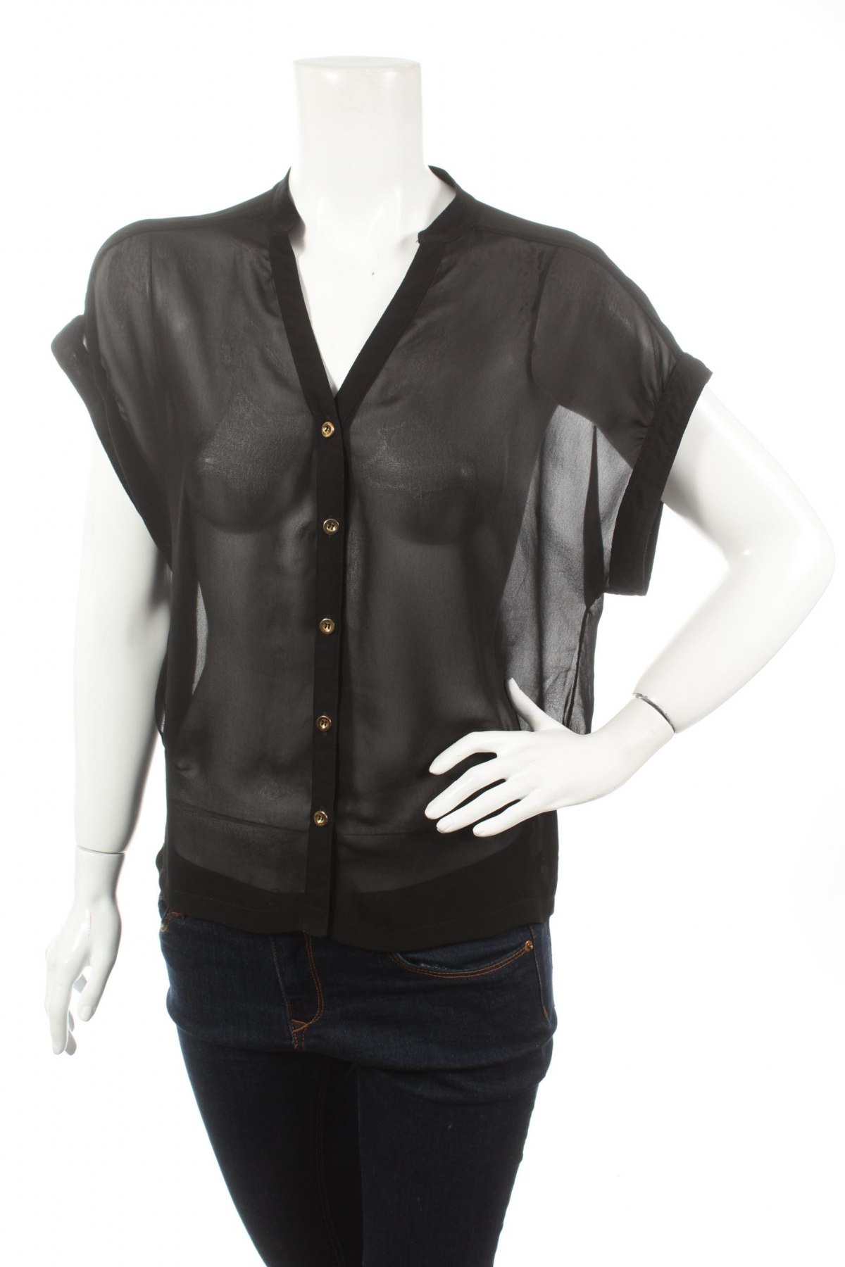 Γυναικείο πουκάμισο Topshop, Μέγεθος M, Χρώμα Μαύρο, Τιμή 10,52 €