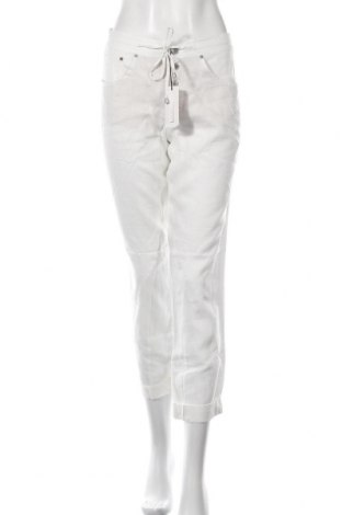 Дамски панталон Oui, Размер M, Цвят Бял, Лен, Цена 85,57 лв.