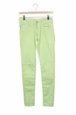 Дамски панталон Pepe Jeans, Размер S, Цвят Зелен, 99% памук, 1% еластан, Цена 14,76 лв.