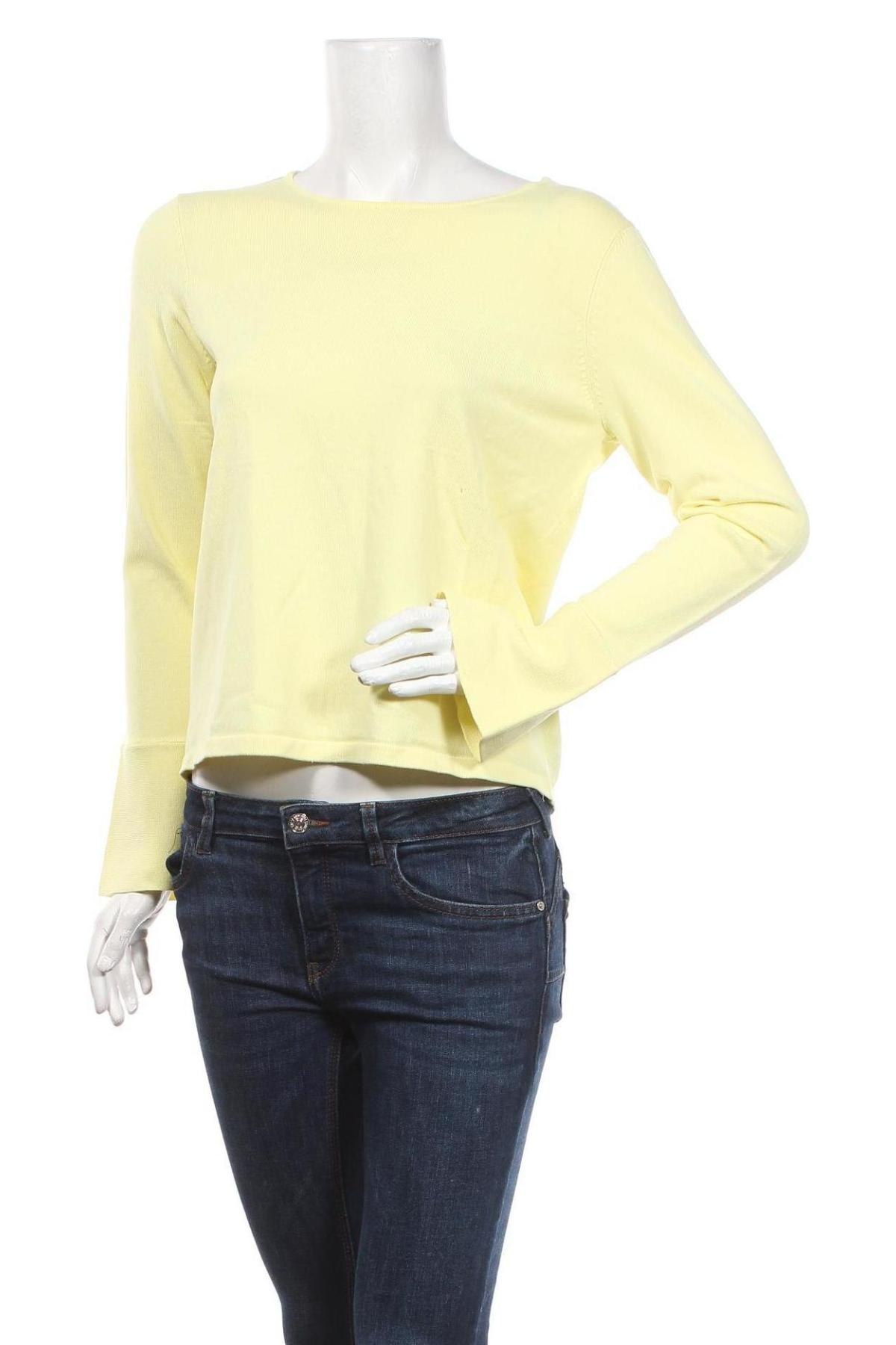 Дамски пуловер Oui, Размер L, Цвят Жълт, 70% вискоза, 30% полиамид, Цена 89,25 лв.