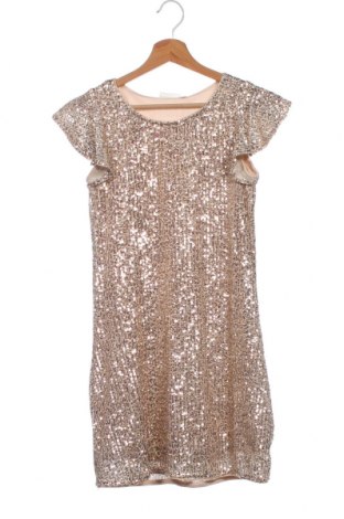 Dětské šaty  KappAhl, Velikost 9-10y/ 140-146 cm, Barva Zlatistá, 95% polyester, 5% elastan, Cena  364,00 Kč