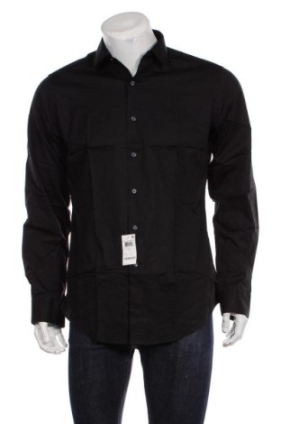 Мъжка риза Alfani, Размер M, Цвят Черен, 97% памук, 3% еластан, Цена 46,41 лв.