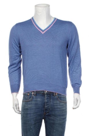 Мъжки пуловер Angelico, Размер M, Цвят Син, 50% акрил, 50% вискоза, Цена 28,56 лв.