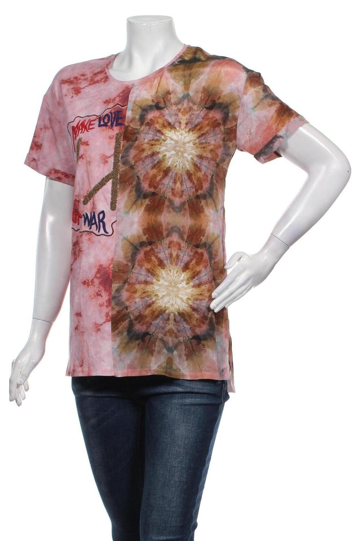 Γυναικεία μπλούζα Desigual, Μέγεθος M, Χρώμα Πολύχρωμο, 72% βαμβάκι, 18% χαλκαμμωνία, 10% βισκόζη, Τιμή 30,67 €