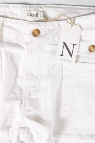 Дамски къс панталон Nicoli, Размер XXS, Цвят Бял, Цена 14,40 лв.