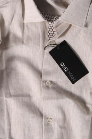 Ανδρικό πουκάμισο Quiz, Μέγεθος S, Χρώμα  Μπέζ, Τιμή 9,28 €