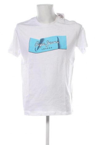 Herren T-Shirt Pepe Jeans, Größe M, Farbe Weiß, Preis 18,76 €
