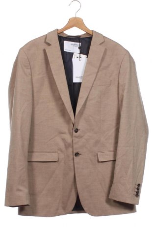 Ανδρικό σακάκι Selected Homme, Μέγεθος L, Χρώμα  Μπέζ, Τιμή 20,19 €