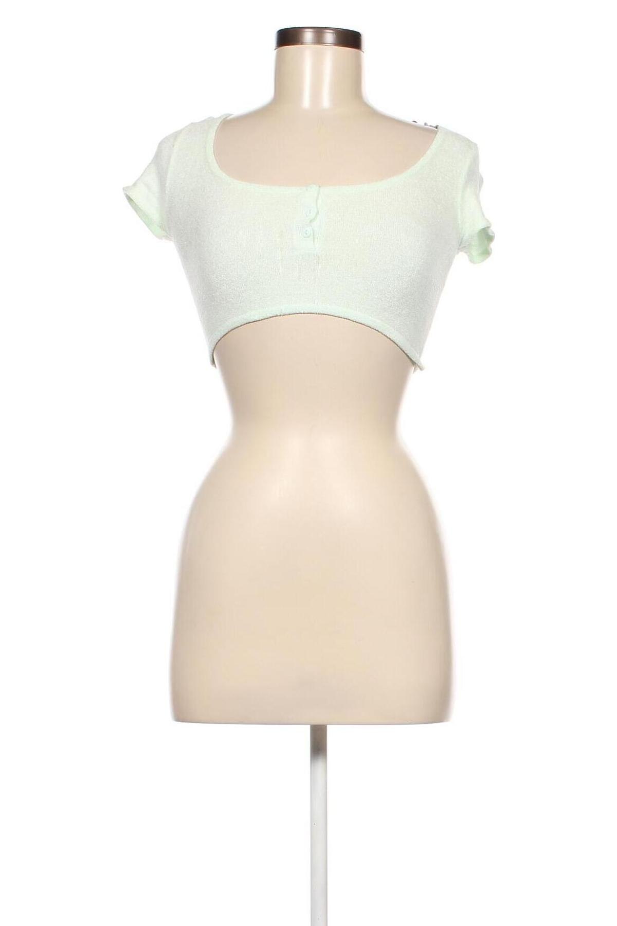 Γυναικεία μπλούζα Bershka, Μέγεθος XS, Χρώμα Πράσινο, Τιμή 1,65 €
