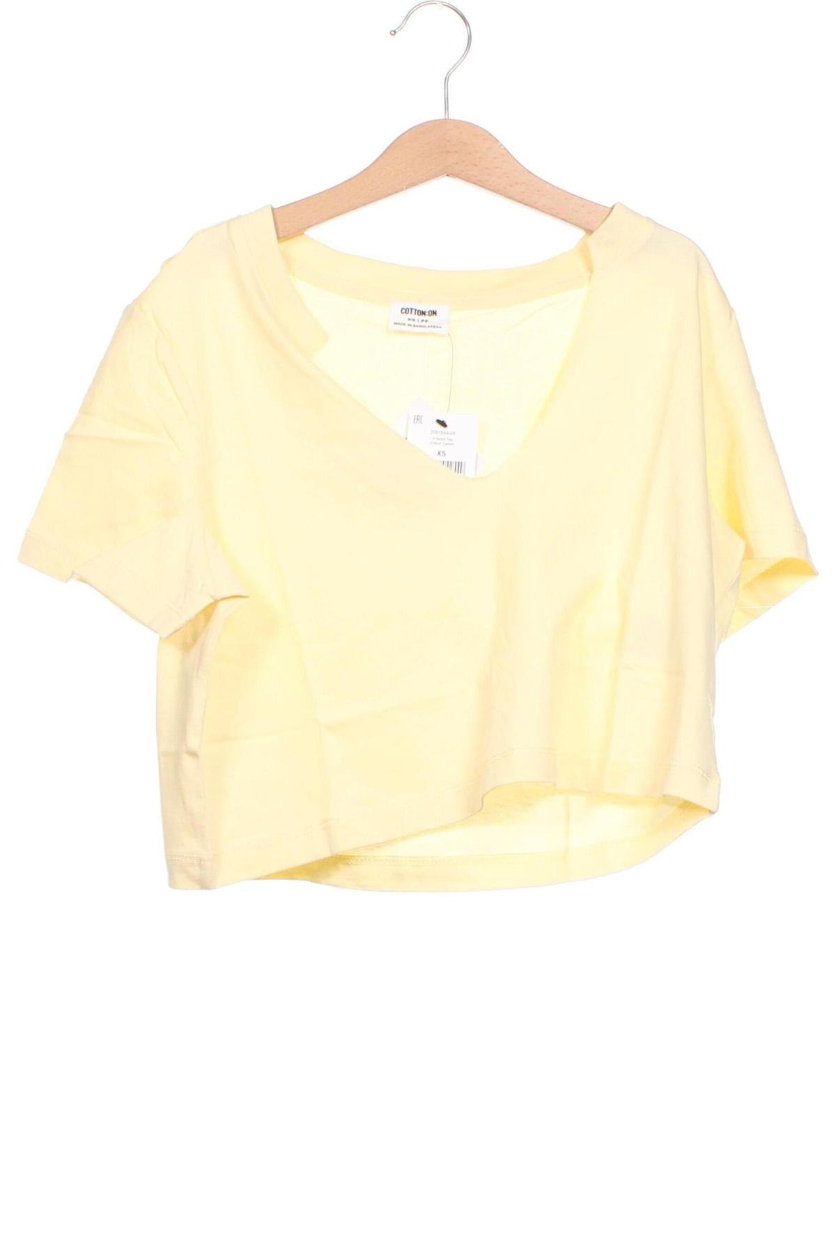 Damen Shirt Cotton On, Größe XS, Farbe Gelb, Preis € 2,88