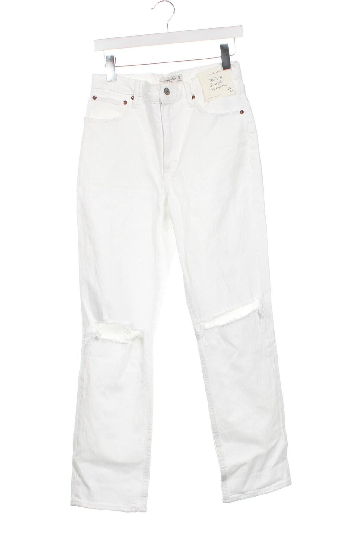 Damskie jeansy Abercrombie & Fitch, Rozmiar M, Kolor Biały, Cena 429,14 zł