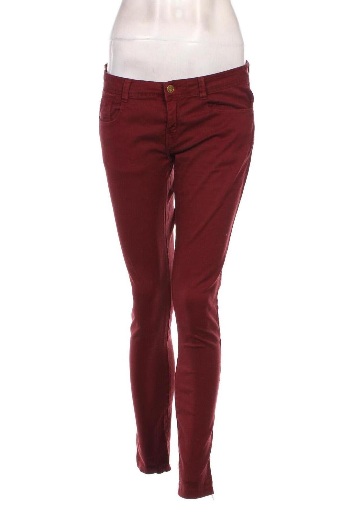 Pantaloni de femei Zara Trafaluc, Mărime M, Culoare Roșu, Preț 65,79 Lei