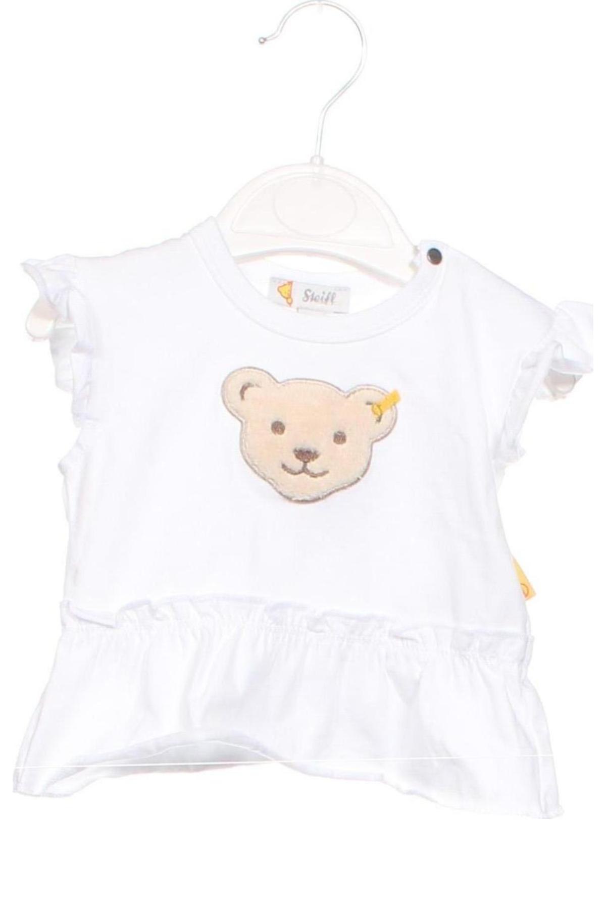 Детска блуза Steiff, Размер 1-2m/ 50-56 см, Цвят Бял, Цена 12,16 лв.