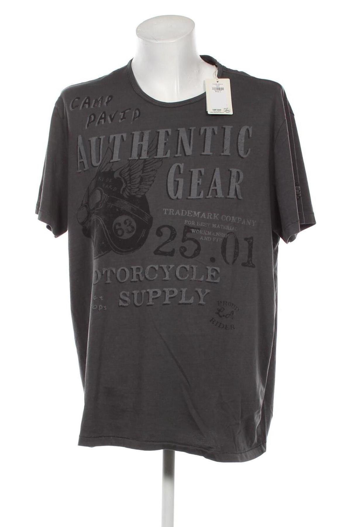 Herren T-Shirt Camp David, Größe L, Farbe Grau, Preis € 26,80