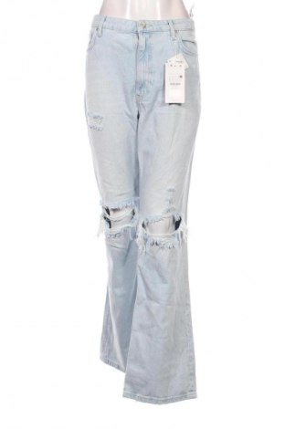 Damskie jeansy Bershka, Rozmiar L, Kolor Niebieski, Cena 63,99 zł