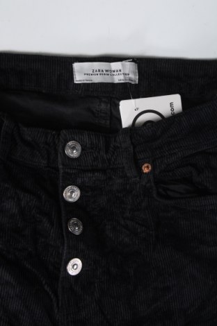 Pantaloni de velvet de femei Zara, Mărime L, Culoare Negru, Preț 44,99 Lei